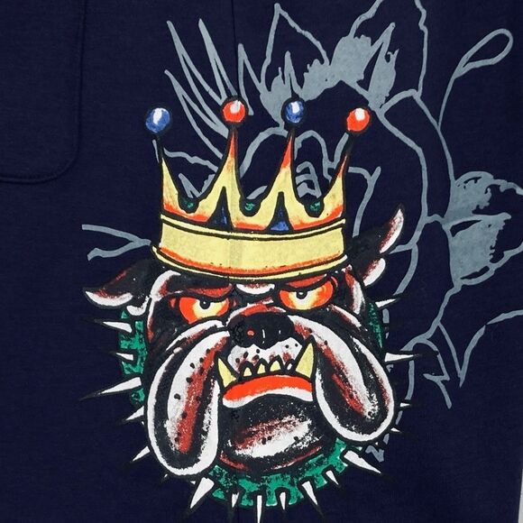 NWT Ed Hardy Men's Bulldog Graphic Navy Eclipse Shorts XL - Picture 2 of 9